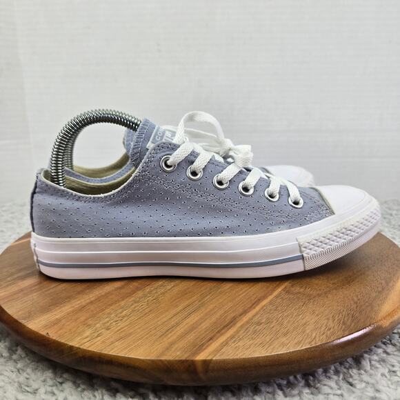 Converse CTAS All Star Ox Low Blue Perforated Casual Y2K Daily Sneakers Womens 8 - Picture 3 of 13
